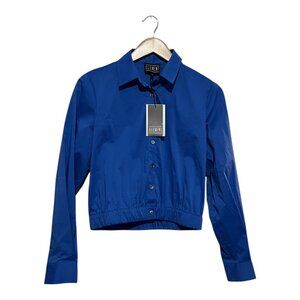 Element Cropped Shirt Elastic Waist Blue Women's Size XS